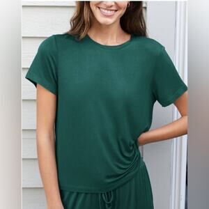 NWT Andie Swim The Classic Short Sleeve Tee Shirt Bamboo Fern Green Size XS